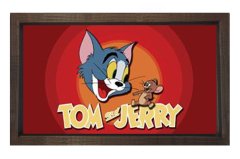 Tom ve Jerry Tablosu Kahverengi Ahşap Çerçeve - 100x200