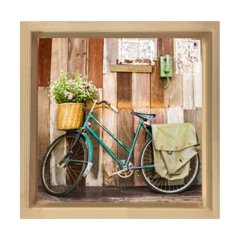 Bisiklet  Tablosu Naturel Ahşap Çerçeve - 50x50
