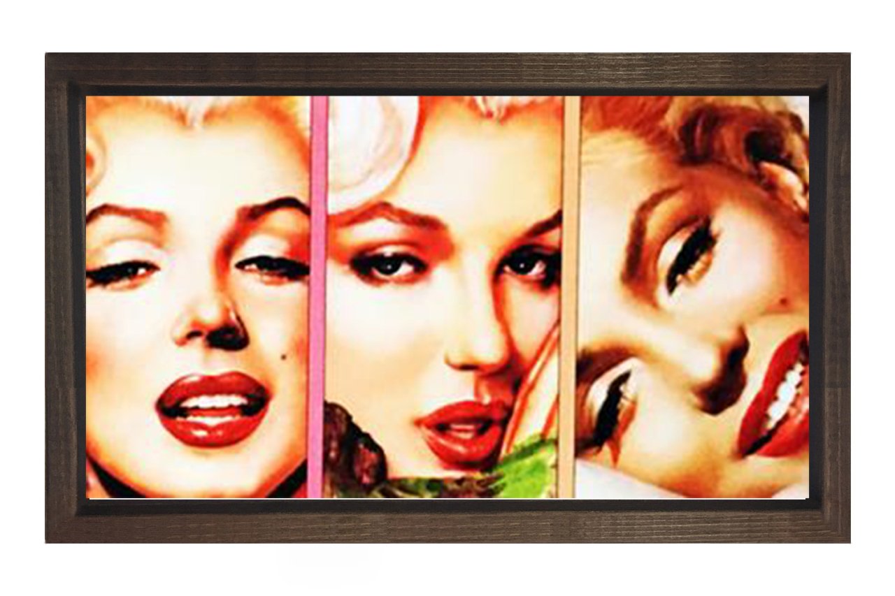 Marilyn Monroe Tablosu Kahverengi Ahşap Çerçeve - 50x90