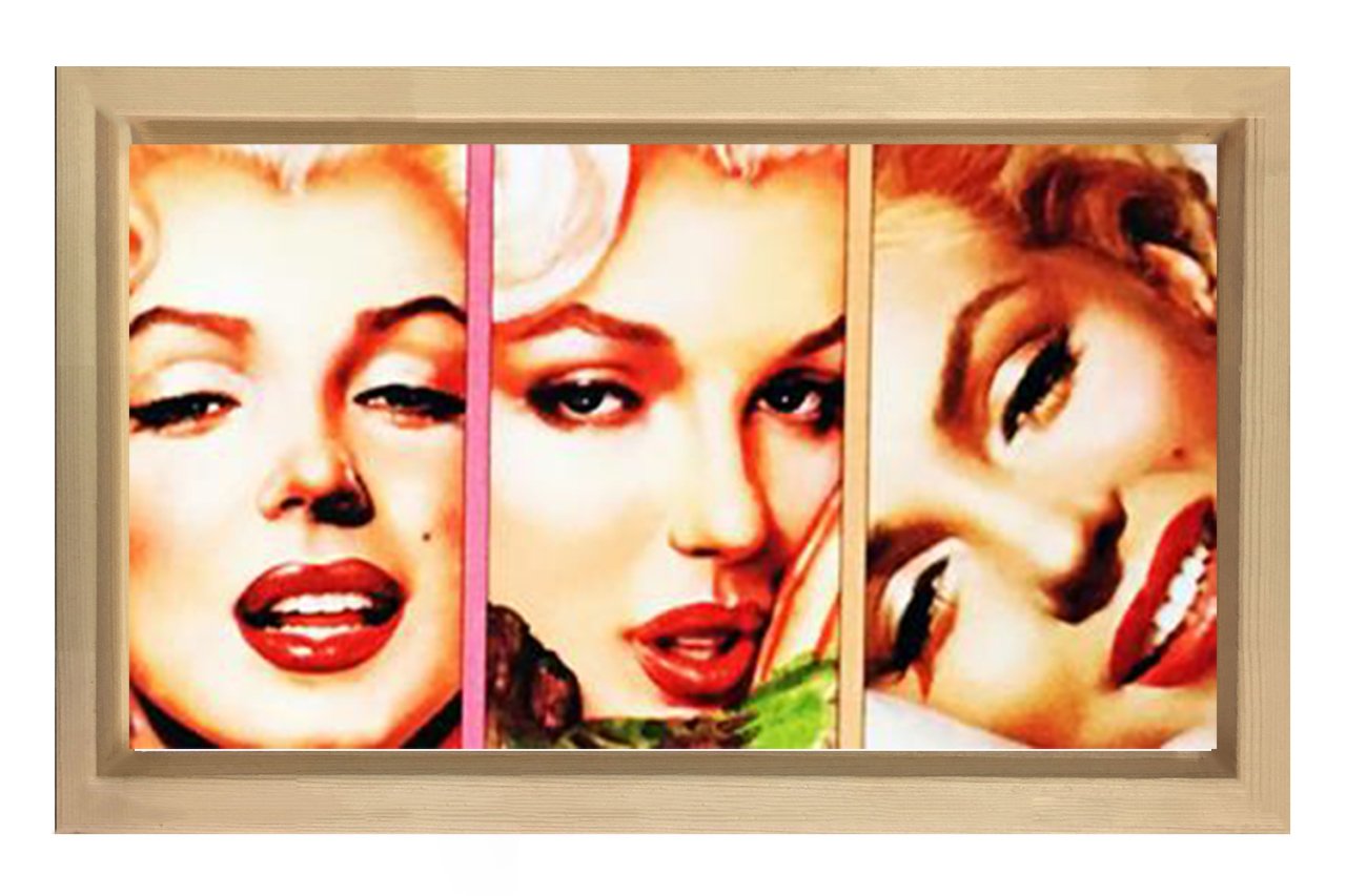 Marilyn Monroe Tablosu Naturel Ahşap Çerçeve - 100x150