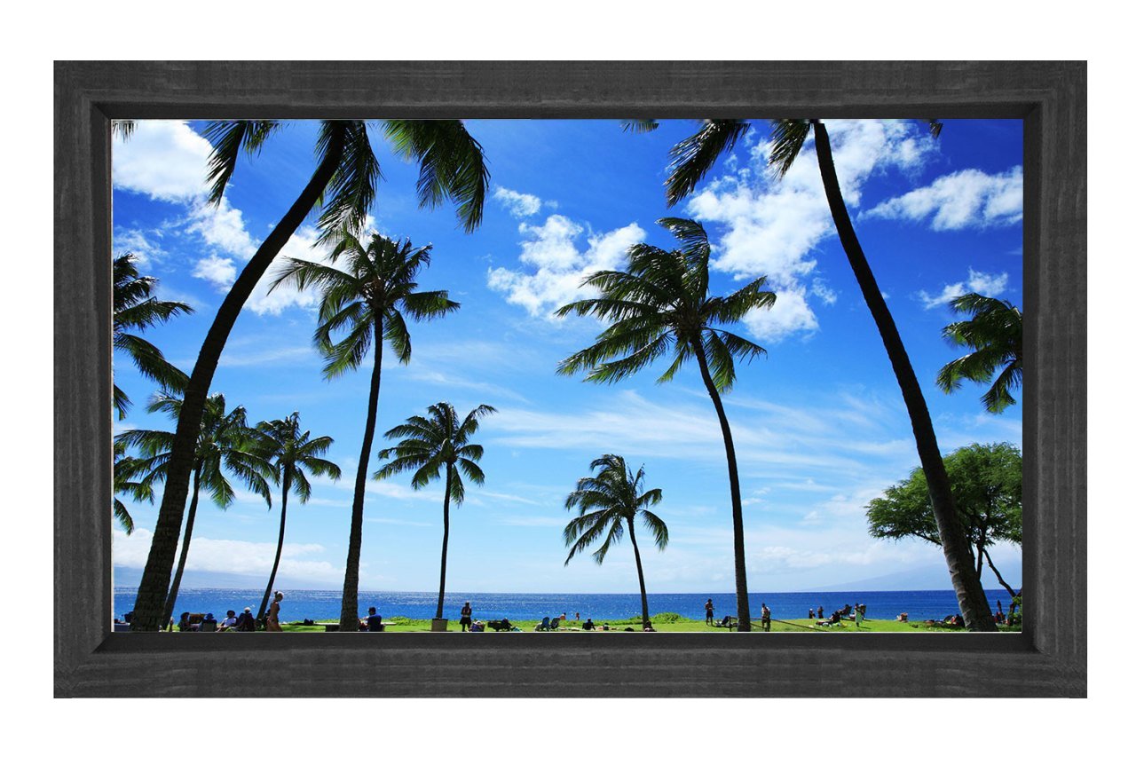 Tropikal Manzara Tablosu Siyah Ahşap Çerçeve - 40x60