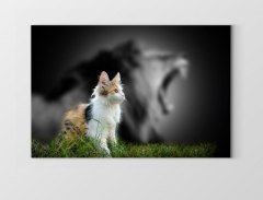 Sevimli Kedi Tablosu Çerçevesiz - 50x70