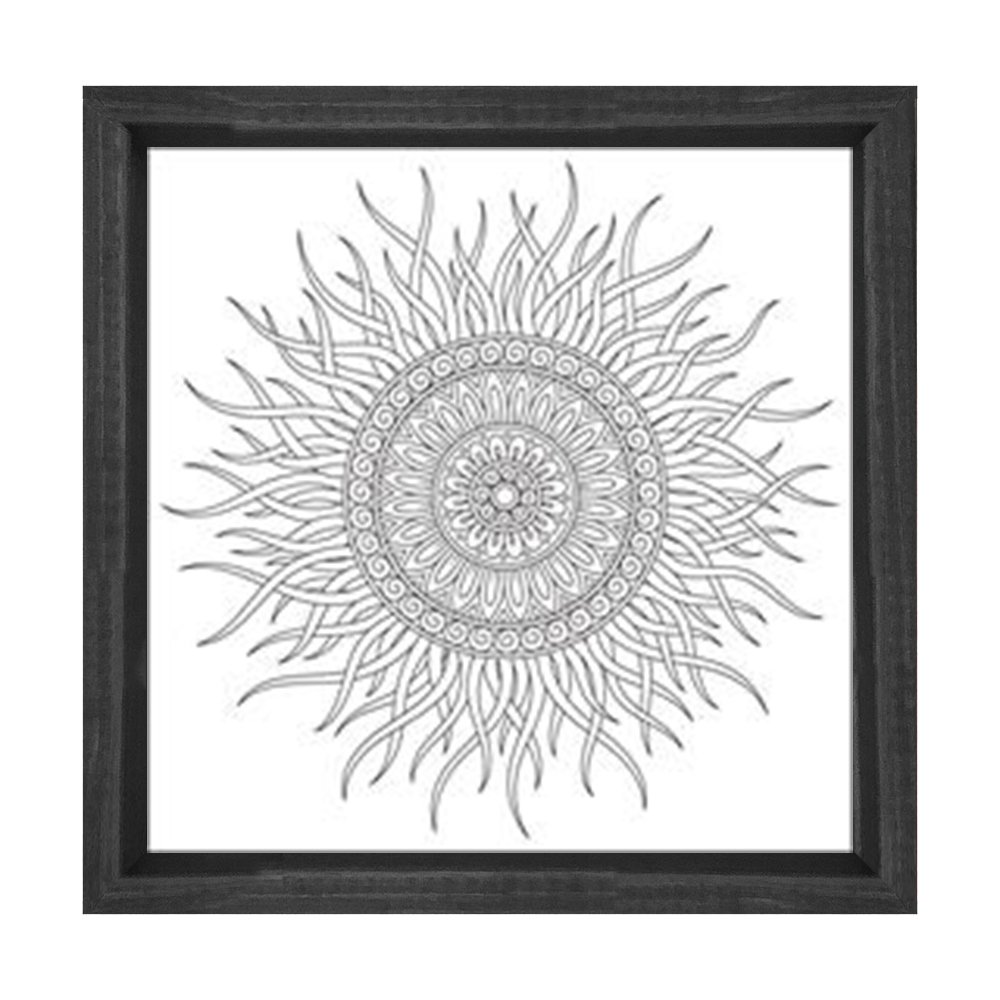 Alev Topu Boyama Tablo Tablosu Siyah Ahşap Çerçeve - 60x60