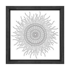 Alev Topu Boyama Tablo Tablosu Siyah Ahşap Çerçeve - 60x60