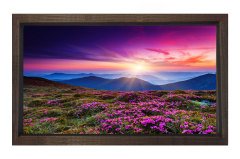 Mor Çiçek Tarlası Manzara Tablosu Kahverengi Ahşap - 100x150