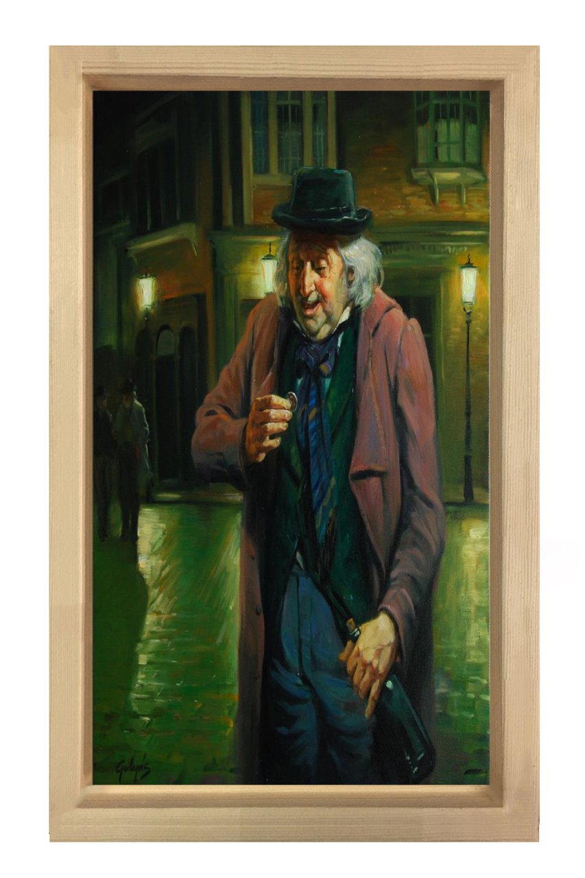 Yaşlı Adam Tablosu Naturel Ahşap Çerçeve - 40x60