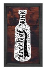 Cocktail Şisesi  Tablosu Siyah Ahşap Çerçeve - 50x70