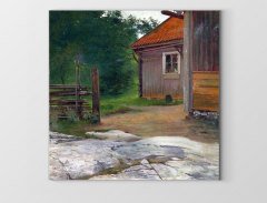 Köy Evi Girişi Tablosu Çerçevesiz - 30x30