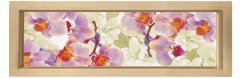 Mor Menekşe Çiçekleri Tablosu Naturel Ahşap Çerçeve - 180x60