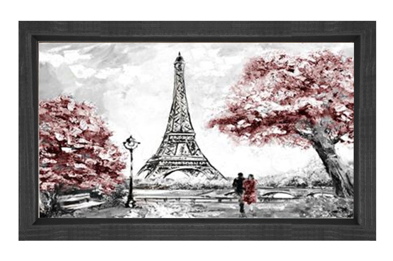 Eiffel  Kulesi Paris Tablosu Siyah Ahşap Çerçeve - 50x70