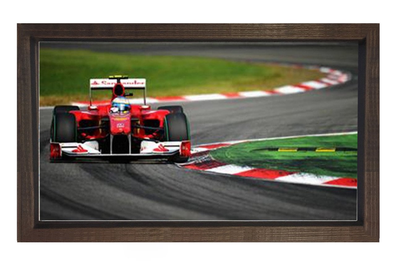 Formula Yarışı Tablosu Kahverengi Ahşap - 45x30