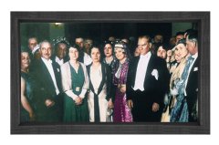 Atatürk ve Balo Tablosu Siyah Ahşap - 100x150