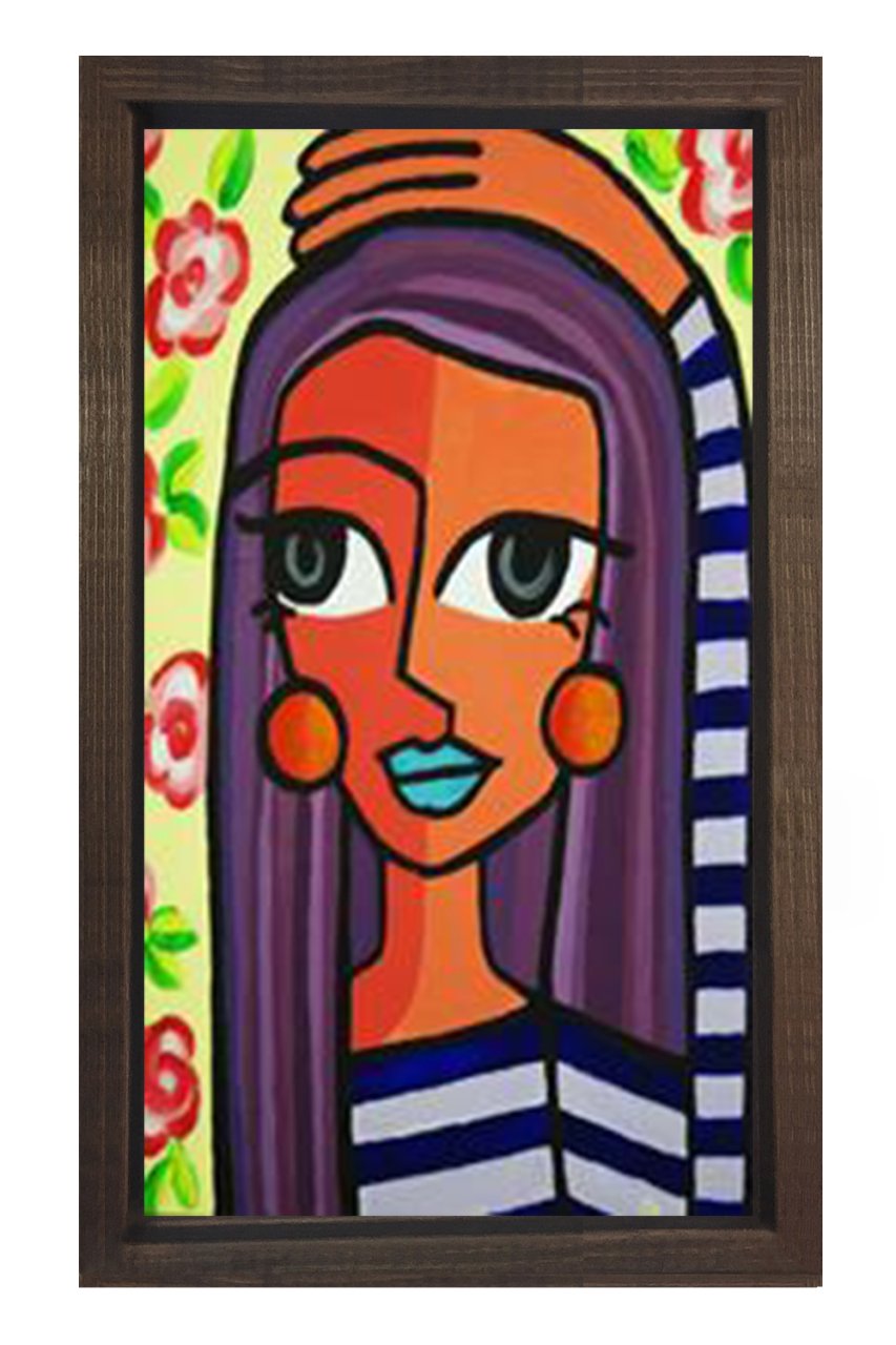 Pablo Picasso Tablosu Kahverengi Ahşap Çerçeve - 50x90