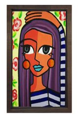 Pablo Picasso Tablosu Kahverengi Ahşap Çerçeve - 50x90