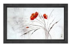 Kırmızı Gelincik ve Beyazlık Tablosu Siyah Ahşap Çerçeve - 50x70