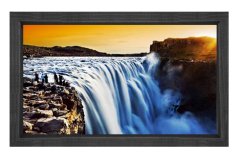 Turistlik Şelale Tablosu Siyah Ahşap - 50x70