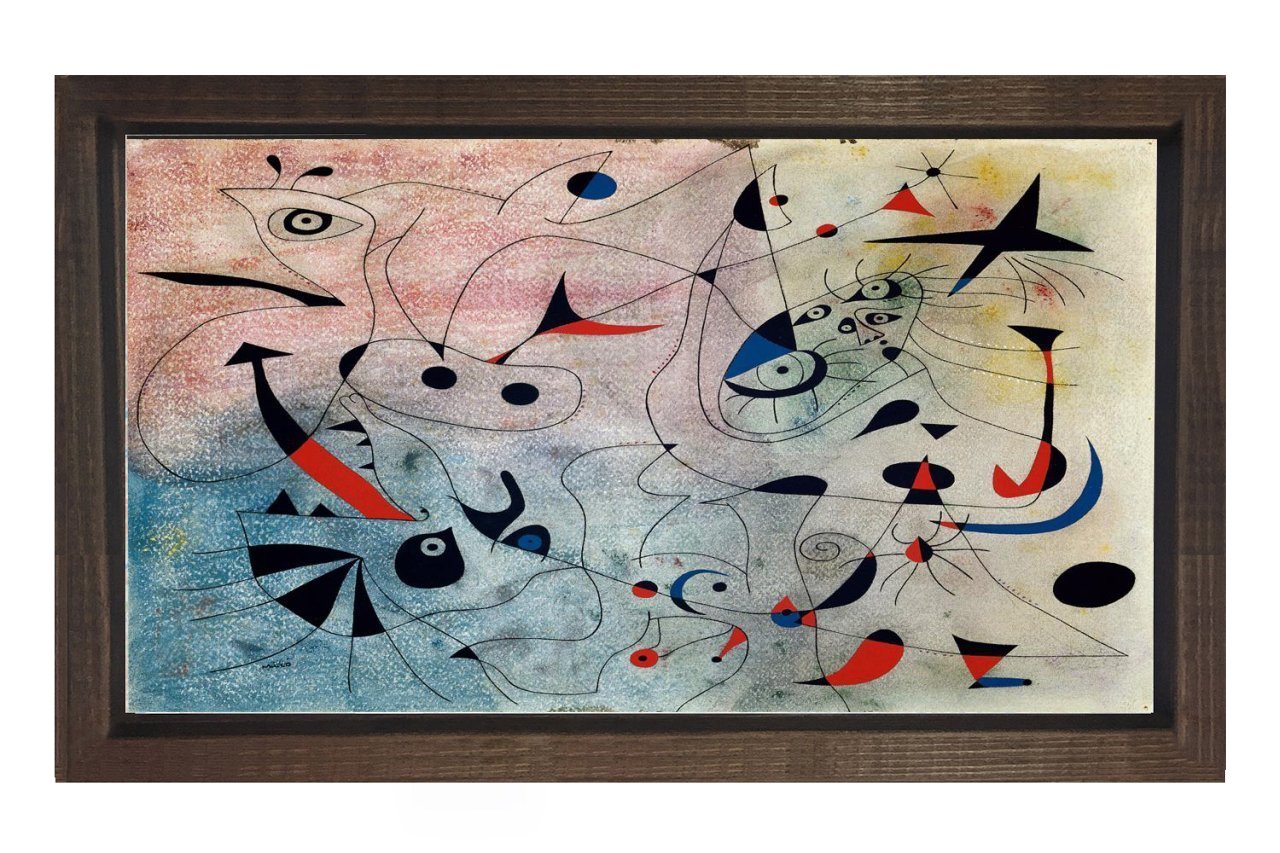 Soyut Tablo Tablosu Kahverengi Ahşap Çerçeve - 40x60