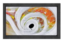 Soyut Reprodüksiyon Tablosu Siyah Ahşap - 40x60
