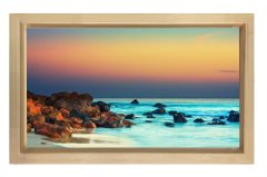 Deniz Kayalık Manzarası Tablosu Naturel Ahşap Çerçeve - 70x100