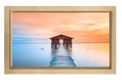 İskele Ve Kulübe Manzarası Tablosu Naturel Ahşap Çerçeve - 100x200