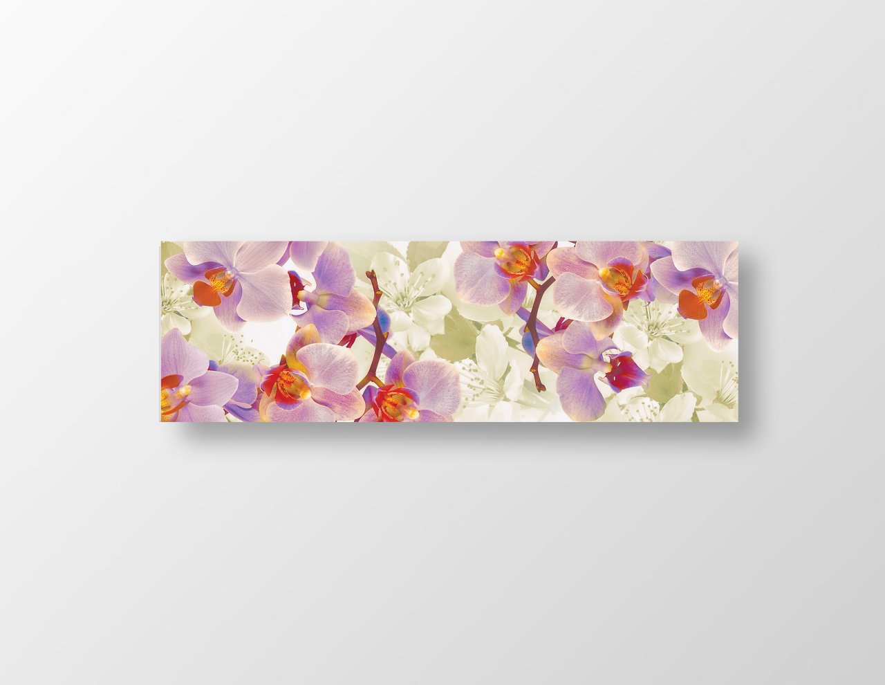 Mor Menekşe Çiçekleri Tablosu Çerçevesiz - 120x40