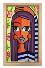 Pablo Picasso Tablosu Naturel Ahşap Çerçeve - 50x90