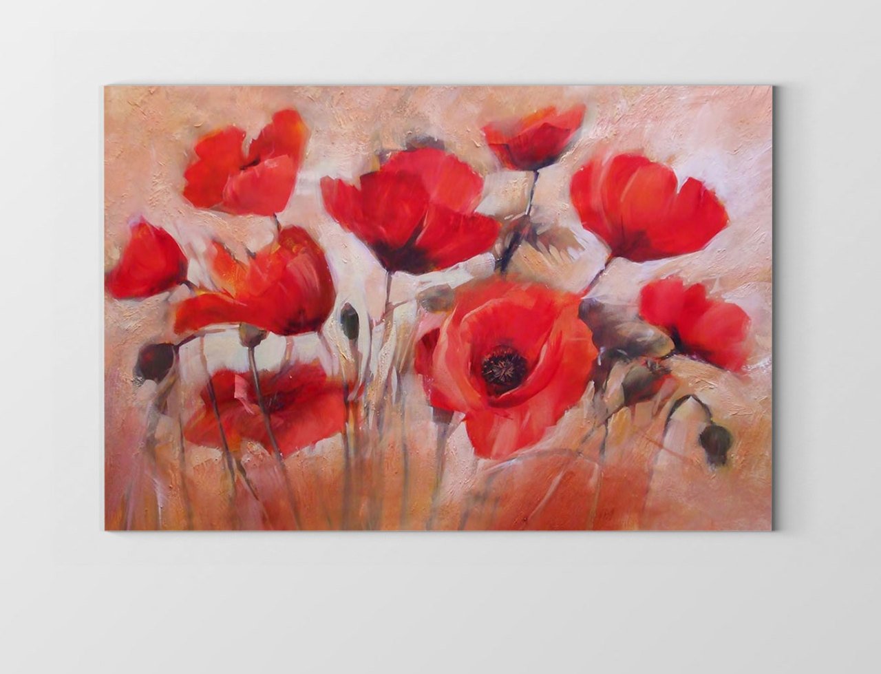 Gelincik Çiçekleri Tablosu Çerçevesiz - 50x90