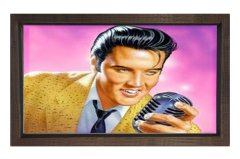 Elvis Presley Tablosu Kahverengi Ahşap Çerçeve - 100x200