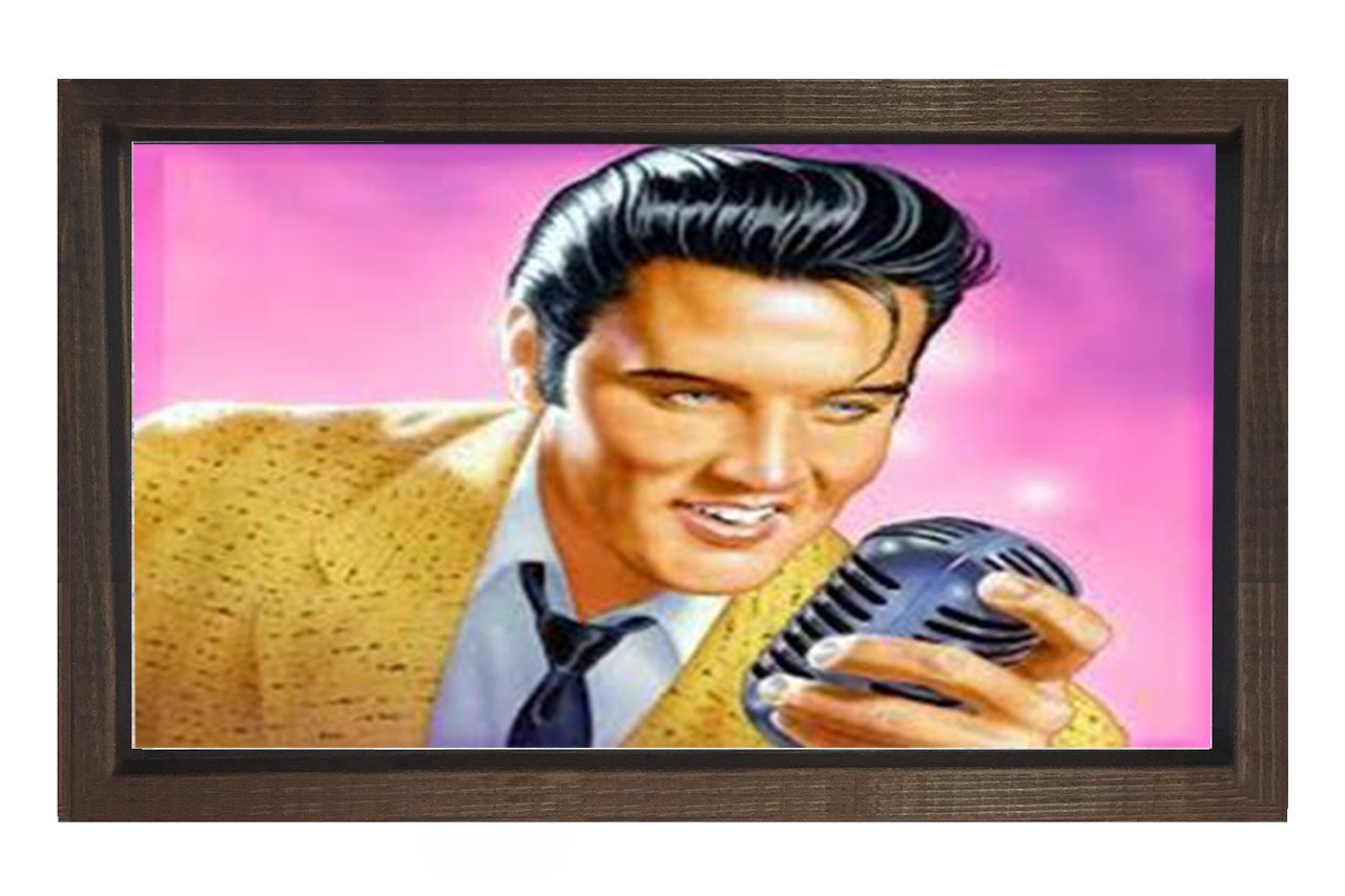 Elvis Presley Tablosu Kahverengi Ahşap Çerçeve - 40x60