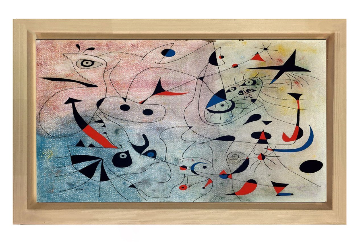 Soyut Tablo Tablosu Naturel Ahşap Çerçeve - 100x150