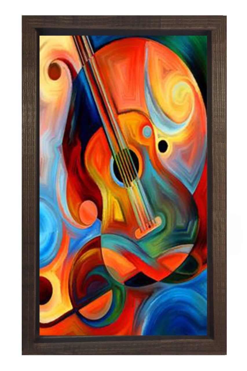 Soyut Reprodüksiyon Tablosu Kahverengi Ahşap Çerçeve - 40x60