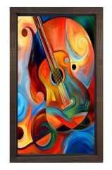 Soyut Reprodüksiyon Tablosu Kahverengi Ahşap Çerçeve - 40x60