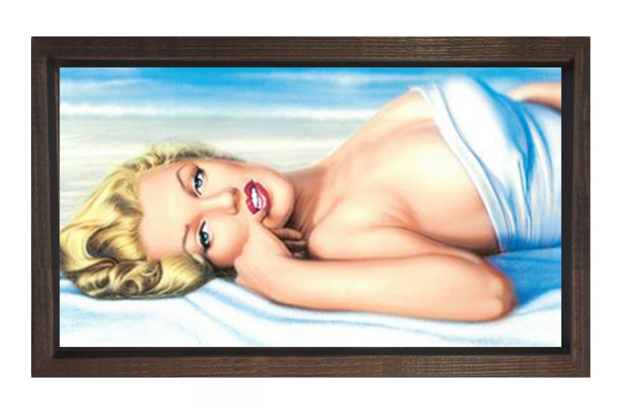 Marilyn Monroe Tablosu Kahverengi Ahşap Çerçeve - 40x60
