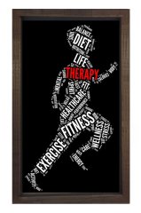 Spor Tipografi Tablosu Kahverengi Ahşap - 100x200