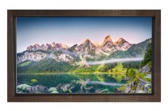 Göl ve Dağ Manzarası Tablosu Kahverengi Ahşap - 100x200
