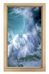 Hırçın Dalgalar Tablosu Naturel Ahşap Çerçeve - 40x60