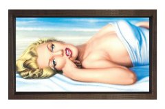 Marilyn Monroe Tablosu Kahverengi Ahşap Çerçeve - 45x30