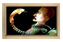 Telefon Bağımlılıği Tablosu Naturel Ahşap Çerçeve - 40x60