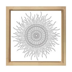Alev Topu Boyama Tablo Tablosu Naturel Ahşap Çerçeve - 70x70