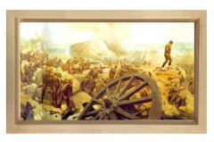 Atatürk  Ve Büyük Taarruz  Tablosu Naturel Ahşap Çerçeve - 100x150