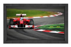 Formula Yarışı Tablosu Siyah Ahşap - 50x70
