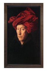 Kırmızı Şapka Tablosu Kahverengi Ahşap Çerçeve - 45x30