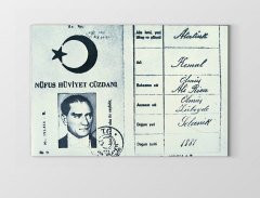 Atatürk Nüfüs Kağıdı Tablosu Çerçevesiz - 70x100