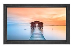İskele Ve Kulübe Manzarası Tablosu Siyah Ahşap Çerçeve - 70x100