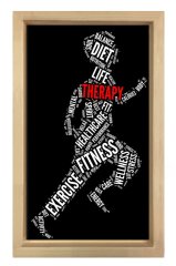 Spor Tipografi Tablosu Naturel Ahşap - 100x150