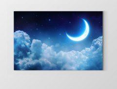 Gece Bulutları Gökyüzü Tablosu Çerçevesiz - 40x60