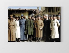 Atatürk Kurmarlarıyla Tablosu Çerçevesiz - 100x200