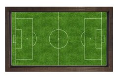 Futbol Sahası Tablosu Kahverengi Ahşap - 45x30