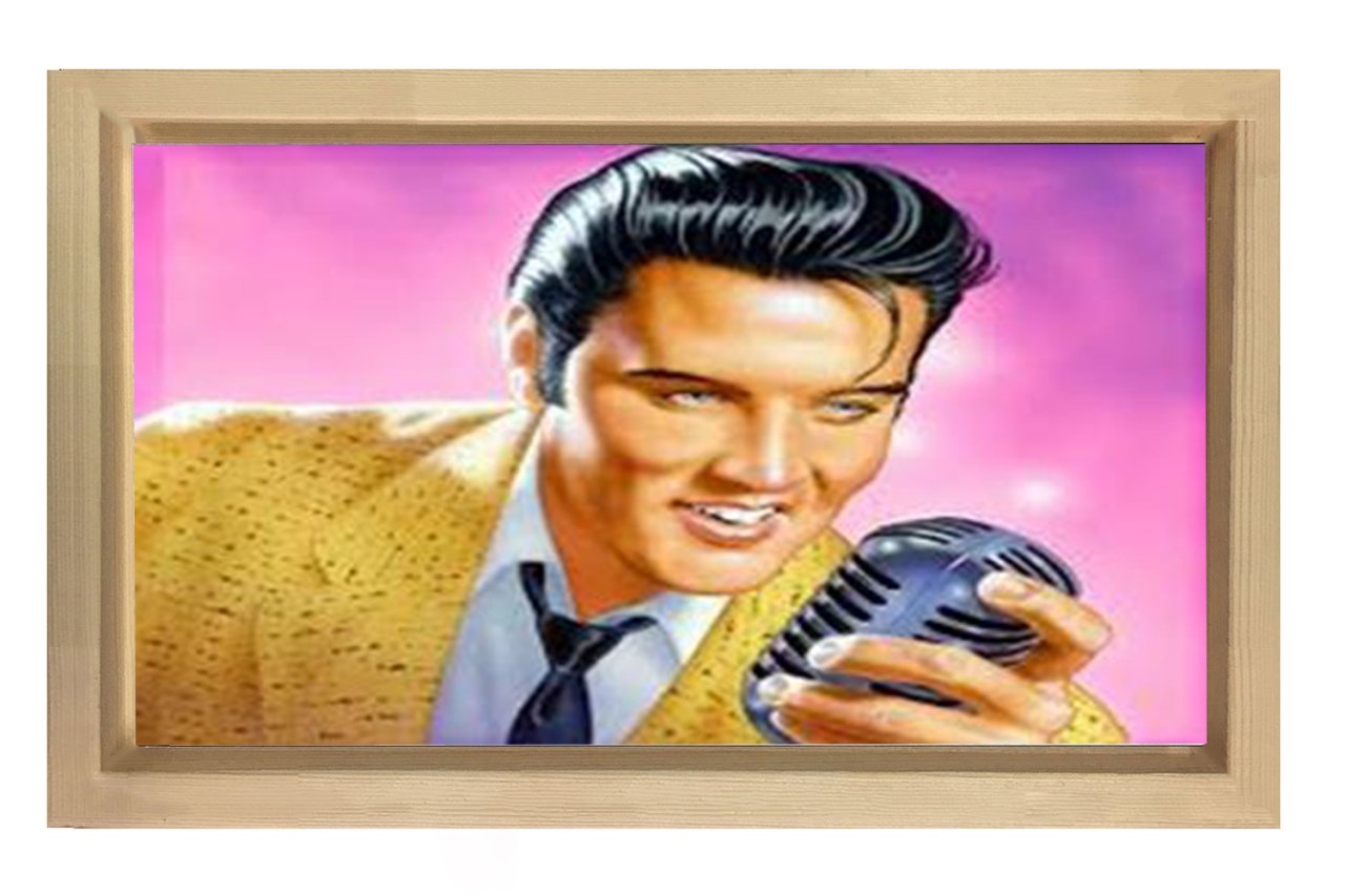 Elvis Presley Tablosu Naturel Ahşap Çerçeve - 70x100