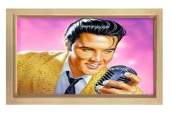 Elvis Presley Tablosu Naturel Ahşap Çerçeve - 70x100